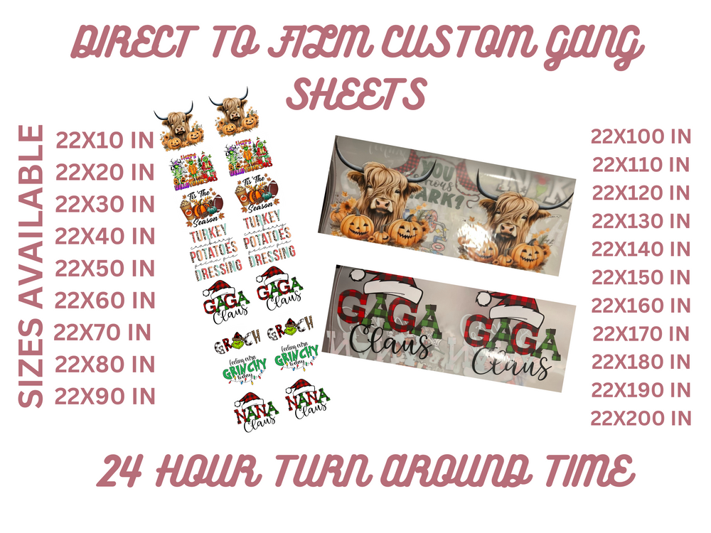 Direct To Film Gang Sheet - DTF Transfer