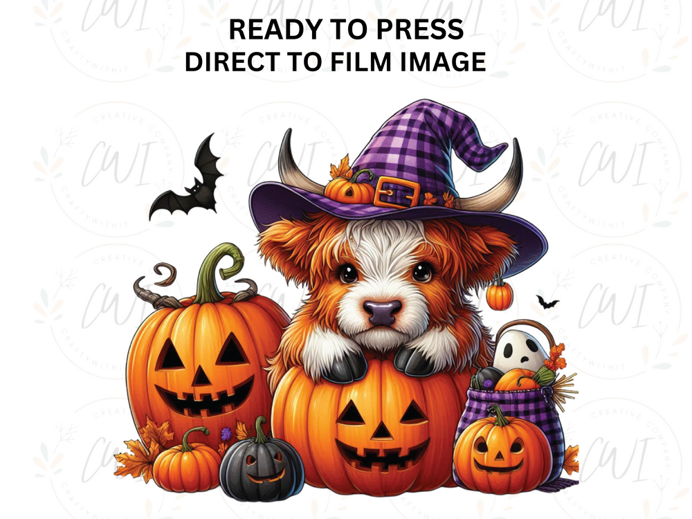 Halloween Highland Cow - Direct To Film - DTF Transfer