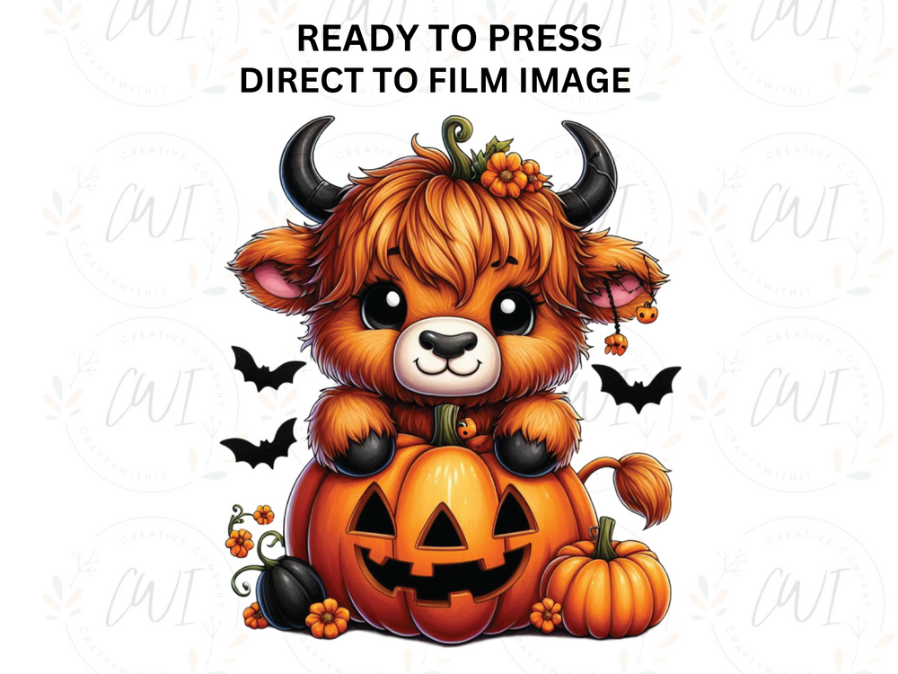 Halloween Highland Cow - Direct To Film - DTF Transfer