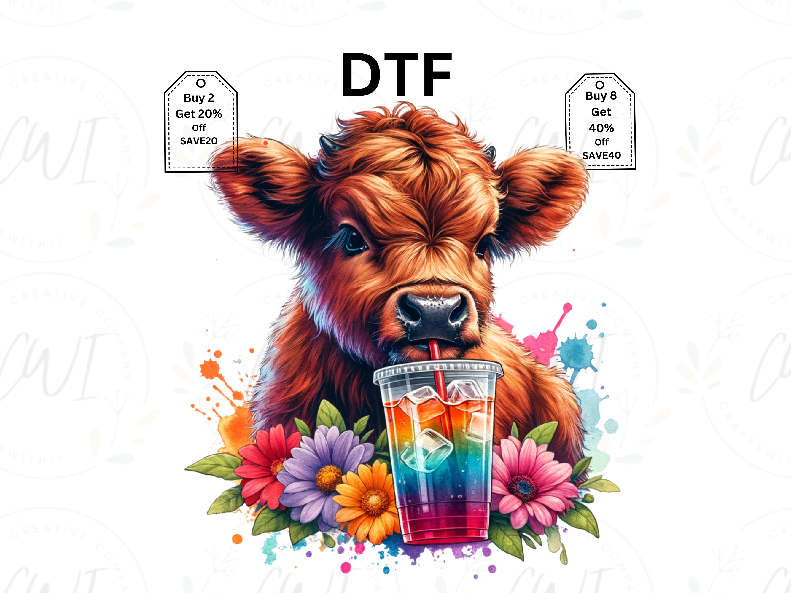 Highland Cow Loaded Tea - DTF Transfer