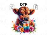 Load image into Gallery viewer, Highland Cow Loaded Tea - DTF Transfer
