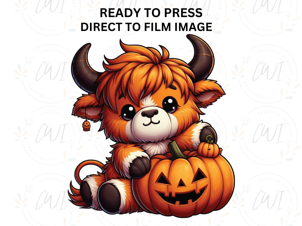 Halloween Highland Cow - Direct To Film - DTF Transfer