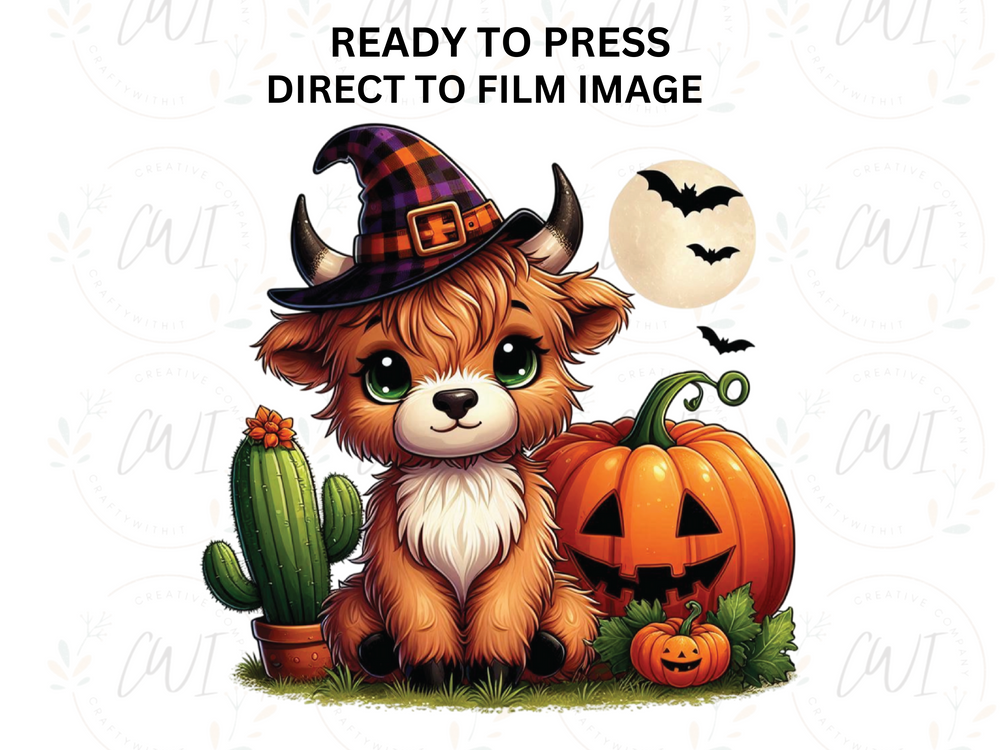 Halloween Highland Cow - Direct To Film - DTF Transfer