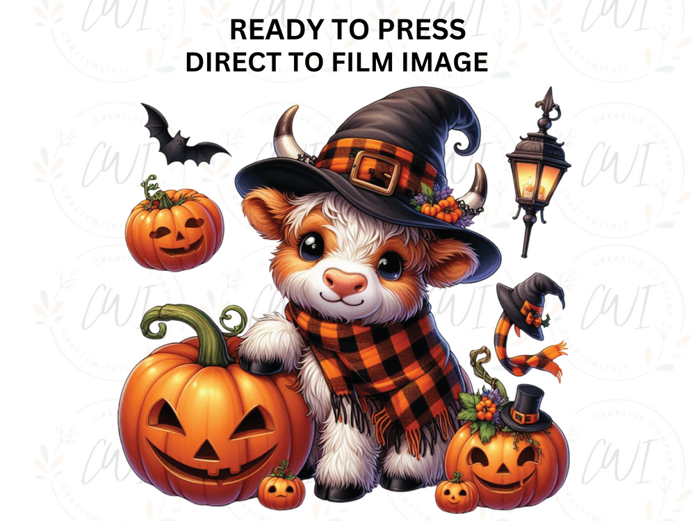 Halloween Highland Cow - Direct To Film - DTF Transfer