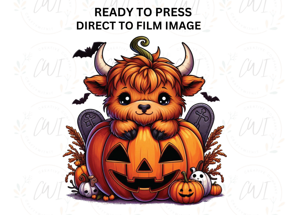 Halloween Highland Cow - Direct To Film - DTF Transfer