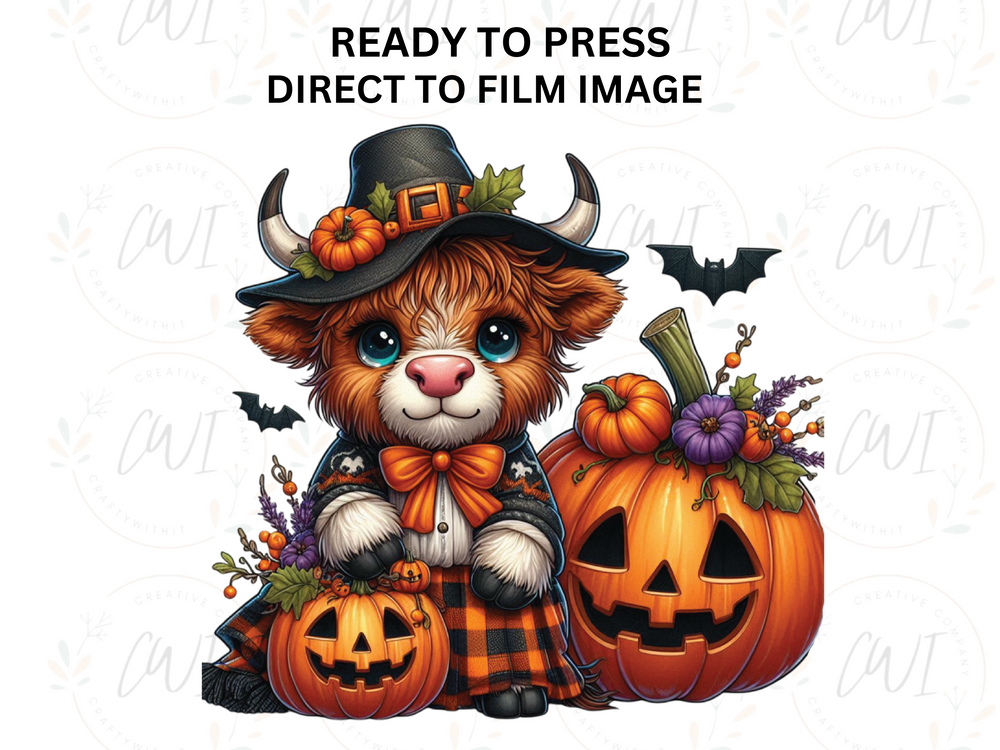 Halloween Highland Cow - Direct To Film - DTF Transfer