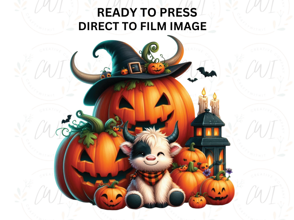 Halloween Highland Cow - Direct To Film - DTF Transfer