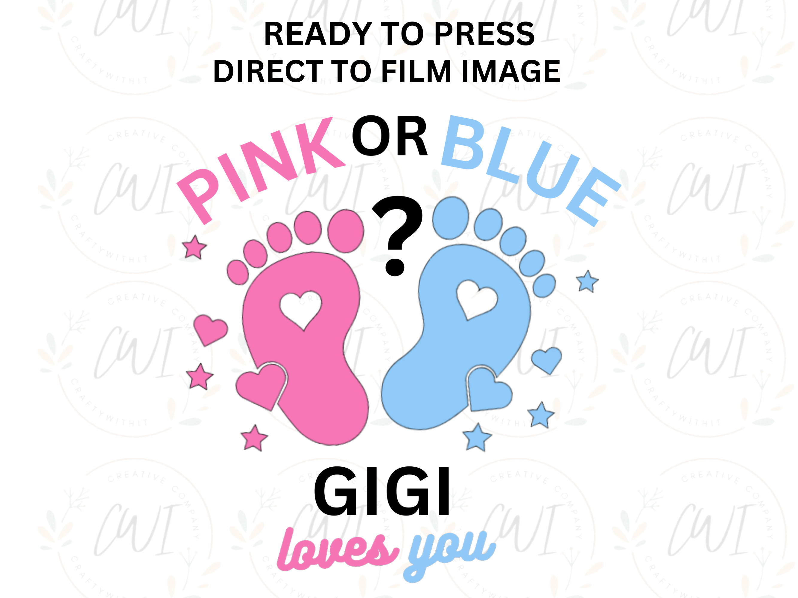 Baby Reveal - Pink Or Blue GiGi - Adult Direct To Film Transfer
