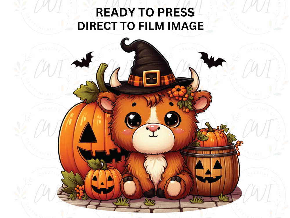 Halloween Highland Cow - Direct To Film - DTF Transfer