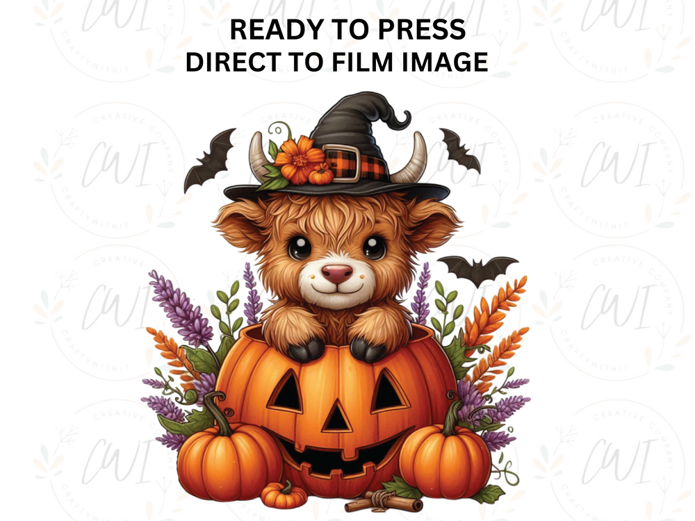 Halloween Highland Cow - Direct To Film - DTF Transfer