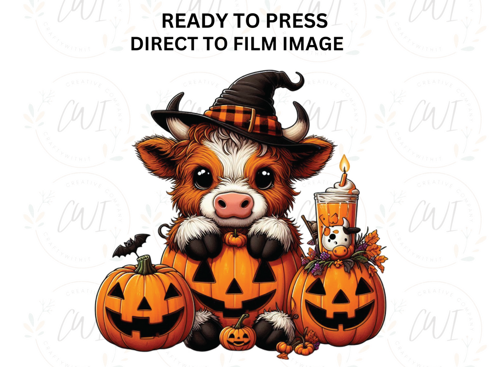 Halloween Highland Cow - Direct To Film - DTF Transfer