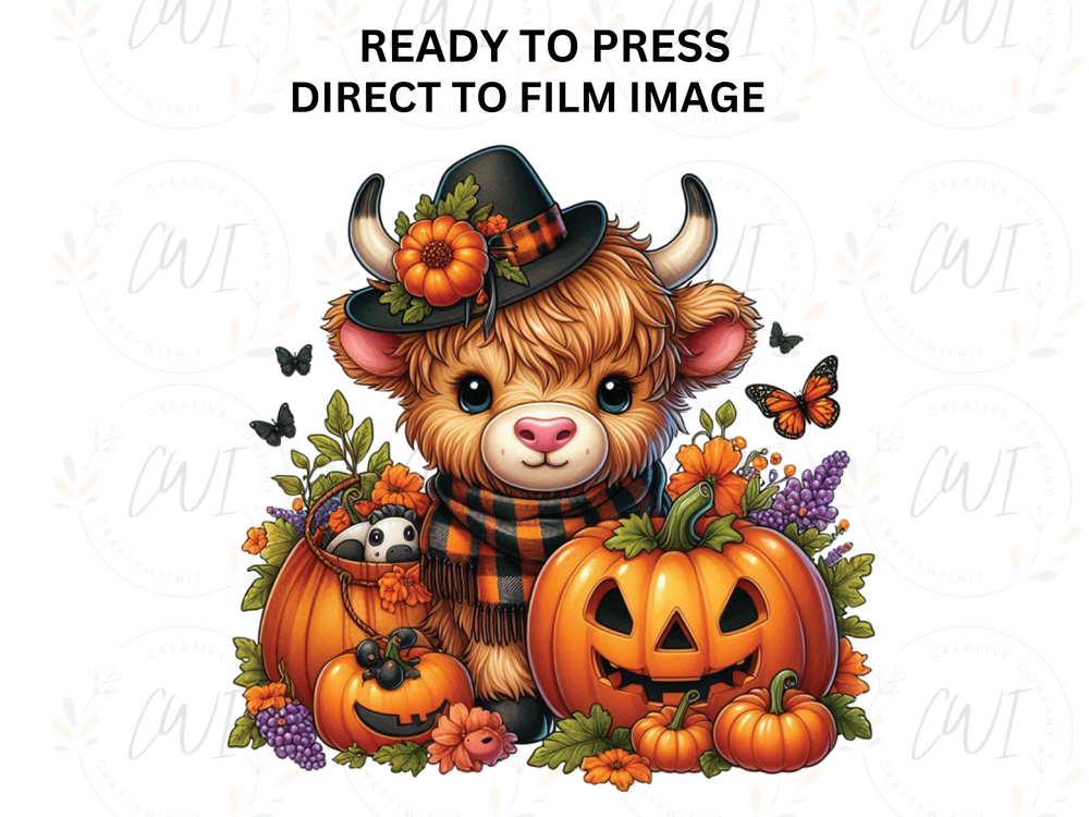Halloween Highland Cow - Direct To Film - DTF Transfer