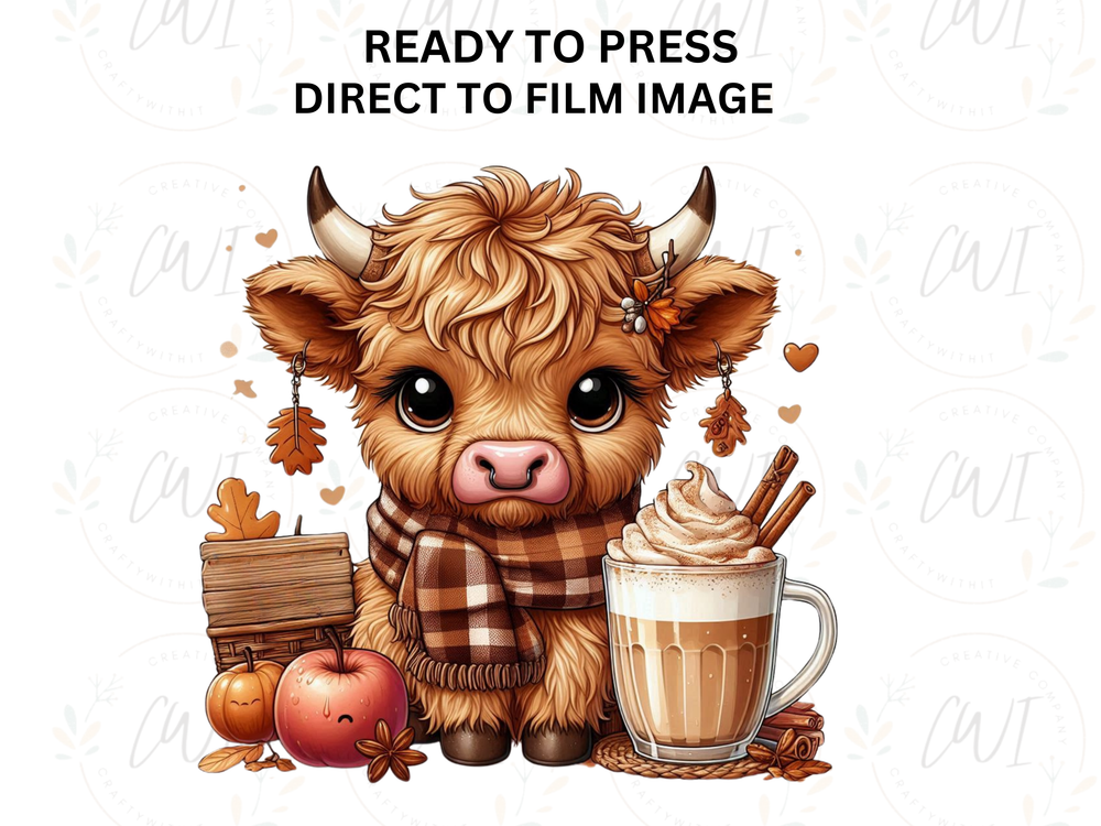 Fall Highland Cow  - Direct To Film - DTF Transfer