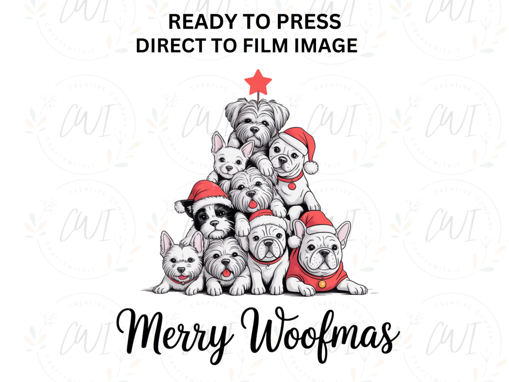 Merry Woofmas - Direct To Film - DTF Transfer