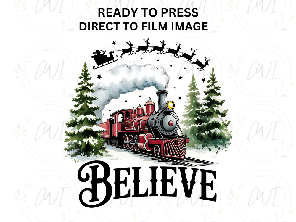 Believe Christmas Train - DTF Transfer