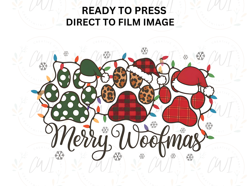 Merry Woofmas - Direct To Film - DTF Transfer