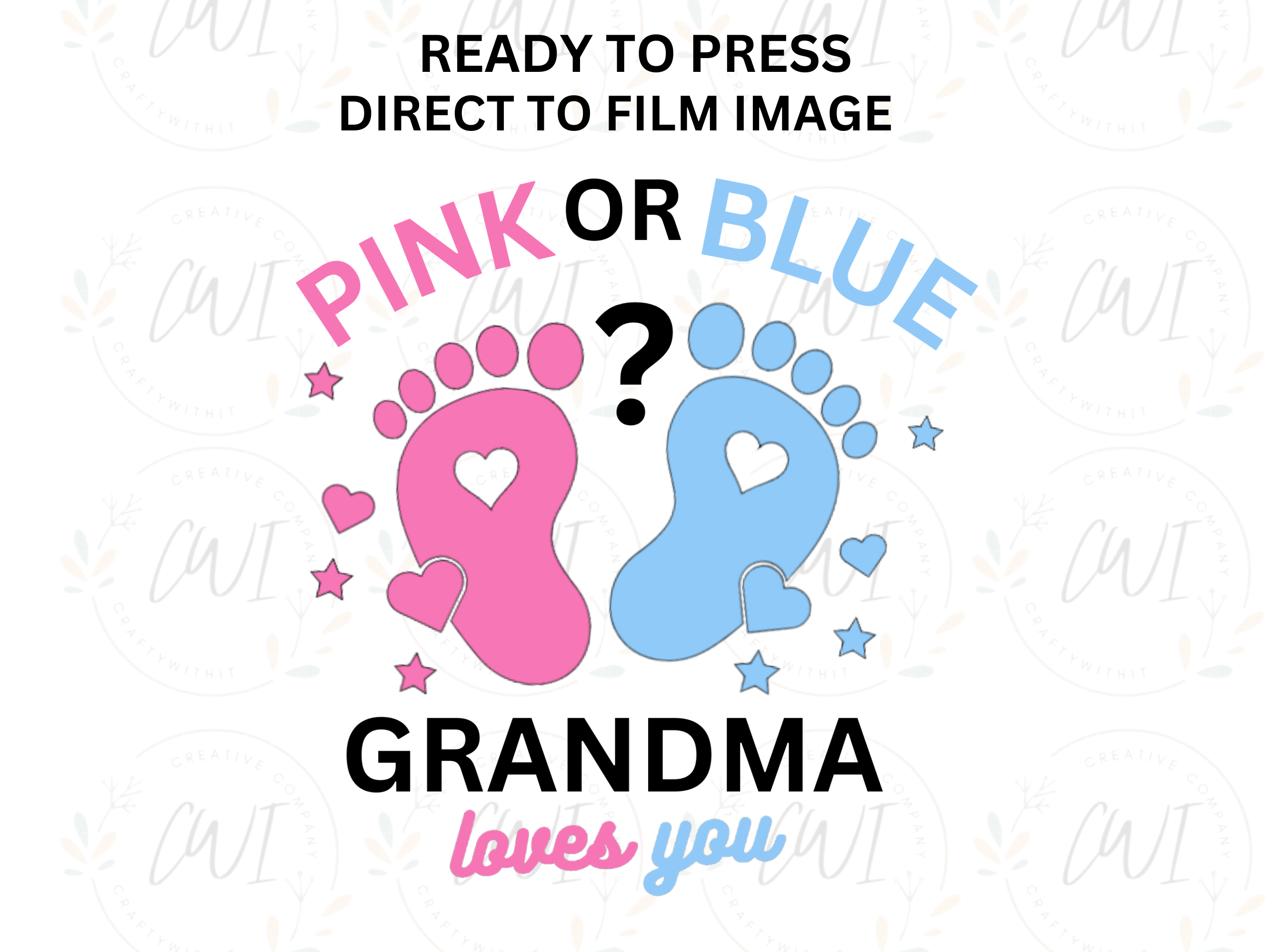 Baby Reveal - Pink Or Blue Grandma - Adult Direct To Film Transfer