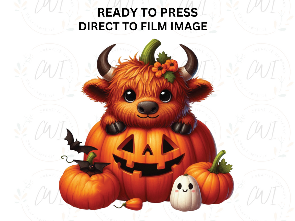 Halloween Highland Cow - Direct To Film - DTF Transfer