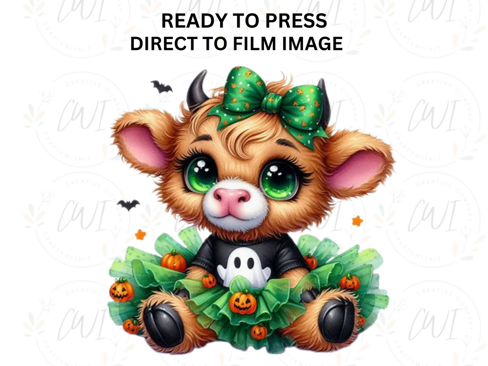 Halloween Highland Cow - Direct To Film - DTF Transfer