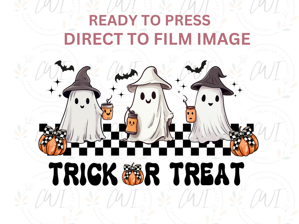 Halloween - Ghost Coffee - Direct To Film - DTF Transfer