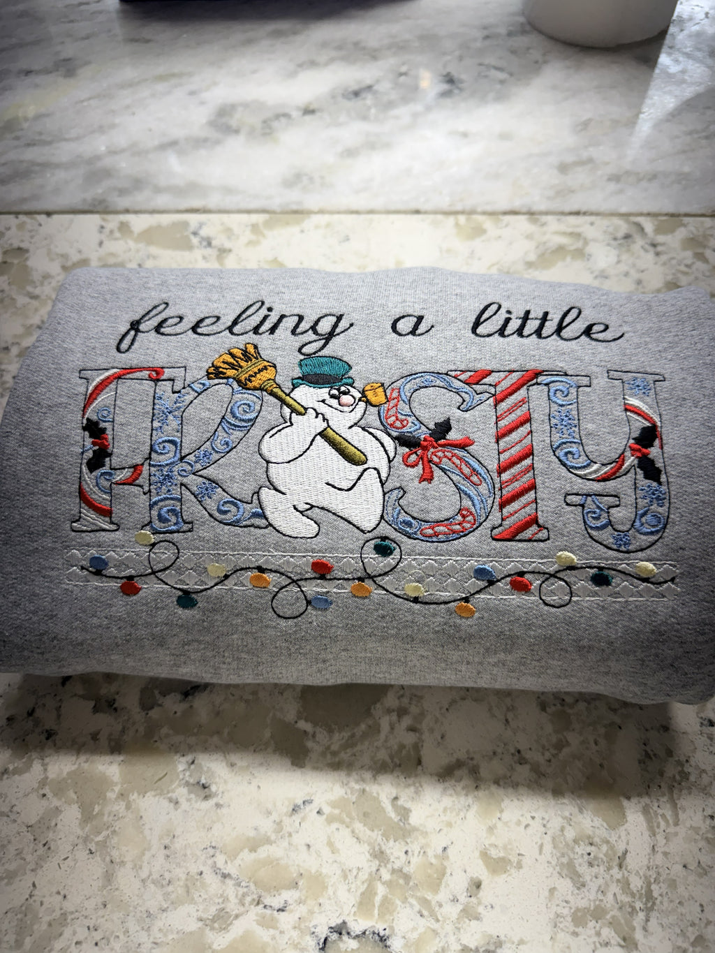 Feeling a Little Frosty Embroidered - Crewneck Adult Embroidery