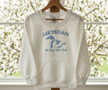 Michigan Great Lakes State  - Crewneck Pocket Adult Embroidery