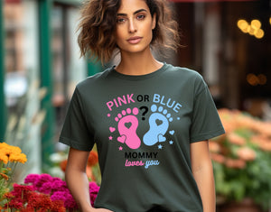 Baby Reveal - Pink Or Blue Mommy - Adult T-Shirt