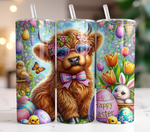 Load image into Gallery viewer, Highland Cow Happy Easter Tumbler
