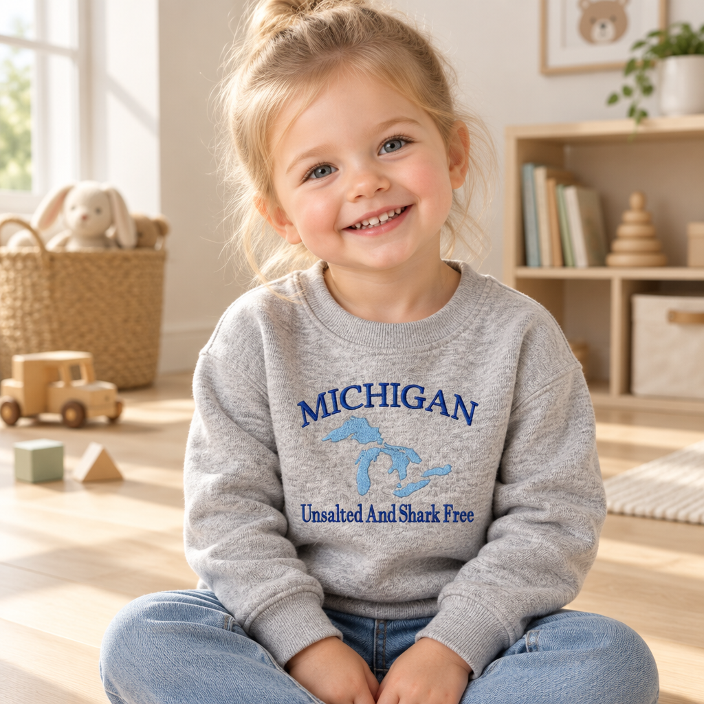 Michigan Unsalted and Shark Free Youth  - Kids Embroidery