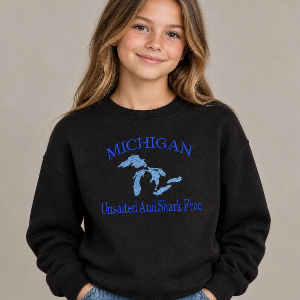 Michigan Unsalted and Shark Free Youth  - Kids Embroidery