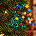 Embroidered Lace Christmas Tree Ornament - Embroidery