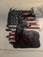 Load image into Gallery viewer, Buck With American Flag - Direct To Film - DTF Transfer
