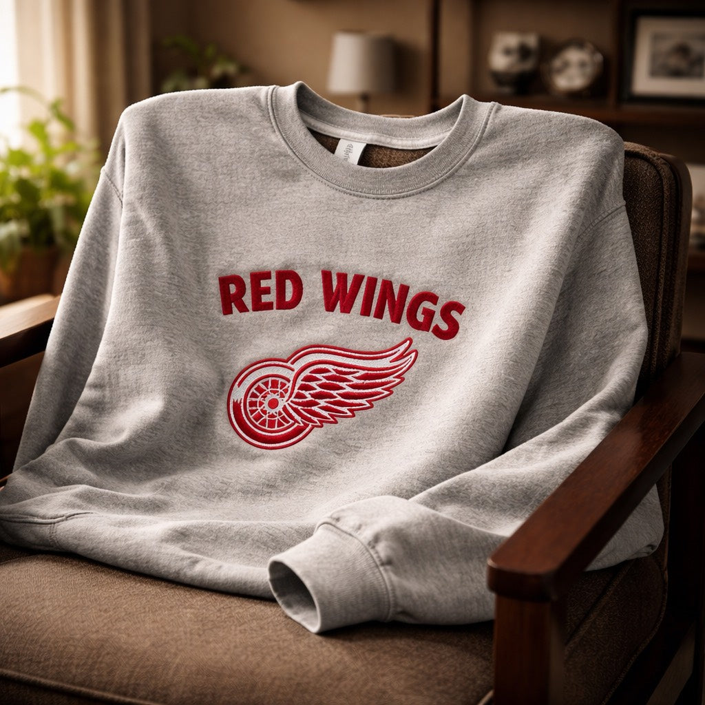 Detroit Red Wings - Crewneck Adult Embroidery