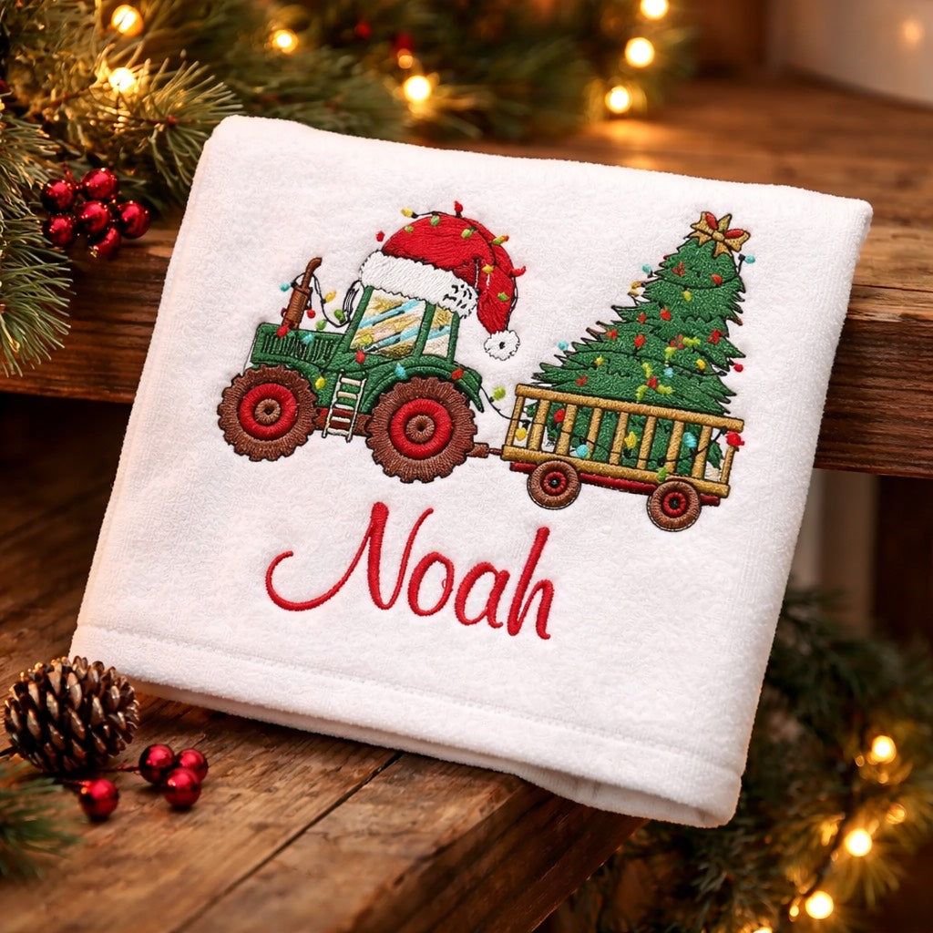 Christmas Tractor Toddler - Kids Embroidery