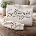 Stronger Then The Storm   - Hoodie Adult Embroidery