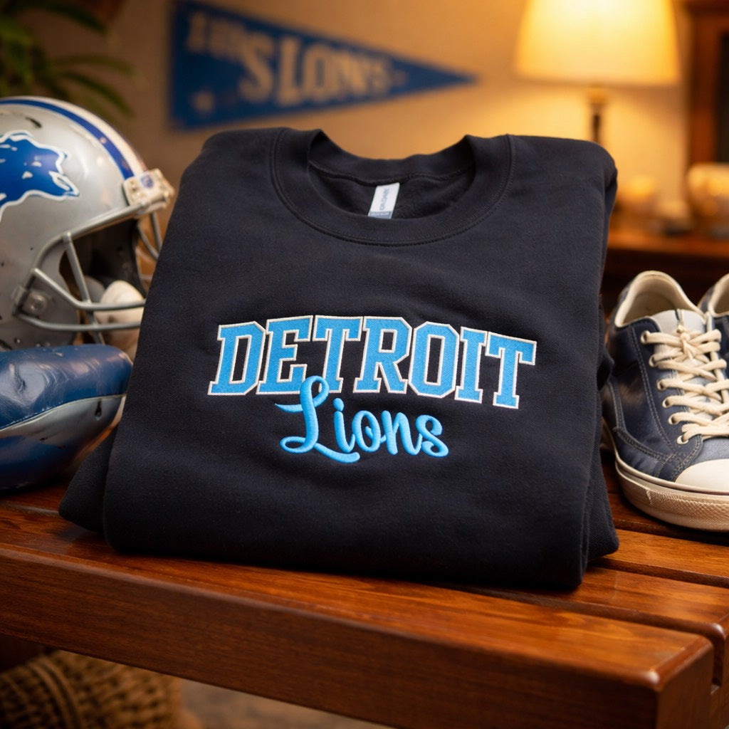 Detroit Lions - Crewneck Adult Embroidery
