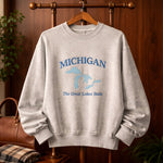 Load image into Gallery viewer, Michigan Great Lakes State - Crewneck Adult Embroidery
