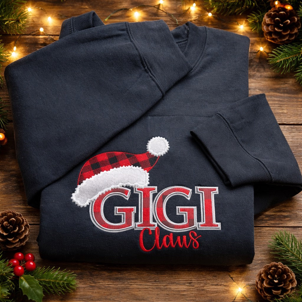 Gigi Claus - Crewneck Adult Embroidery CraftyWithIt