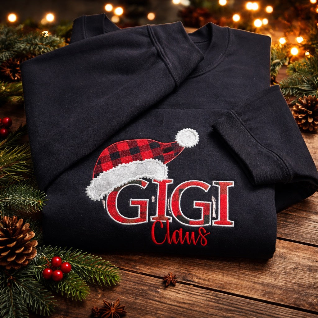 Gigi Claus - Crewneck Adult Embroidery CraftyWithIt