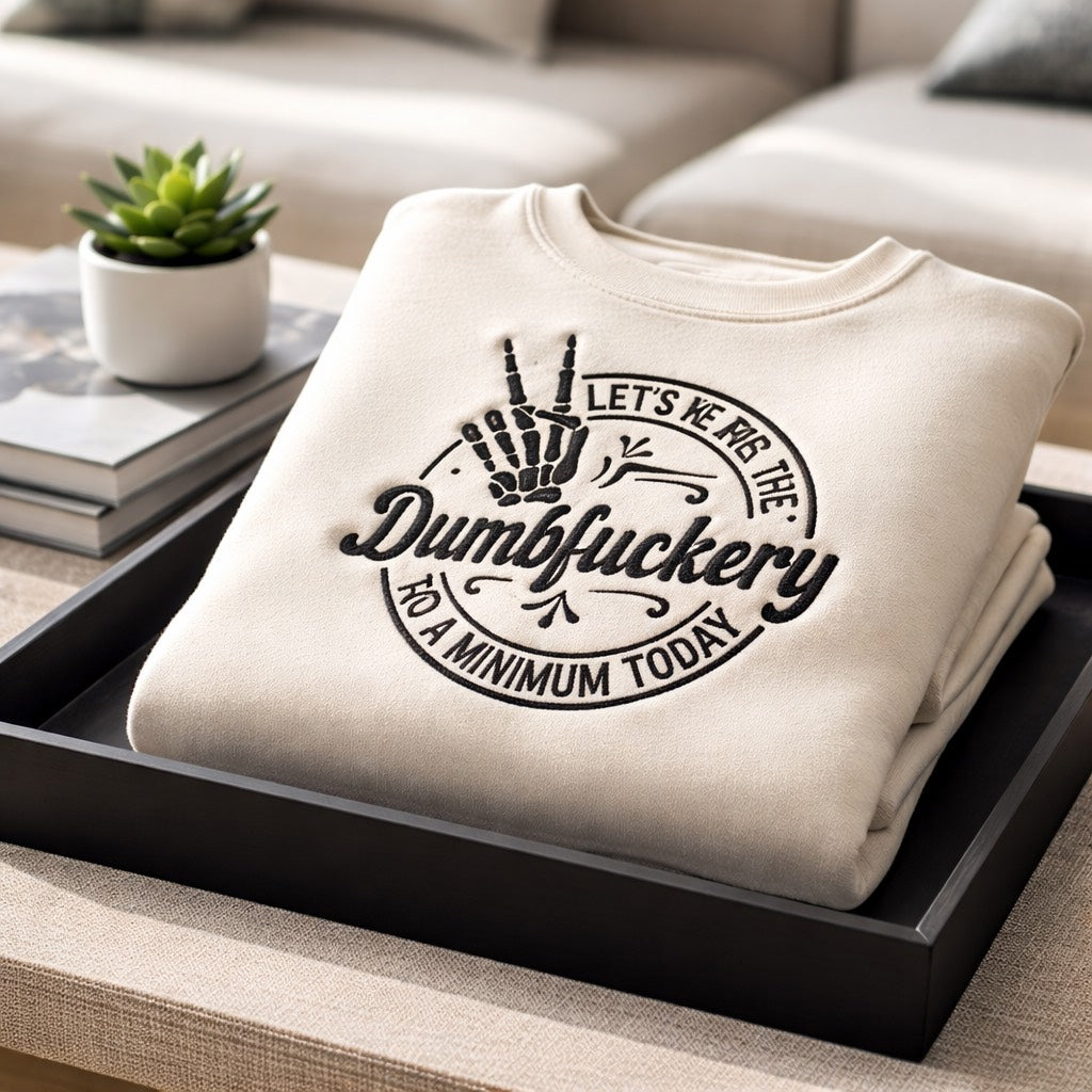 Dumbfuckery - Crewneck Adult Embroidery