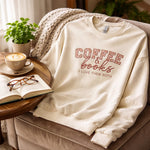 Load image into Gallery viewer, Coffee &amp; Books I Love Them Both - Crewneck Adult Embroidery
