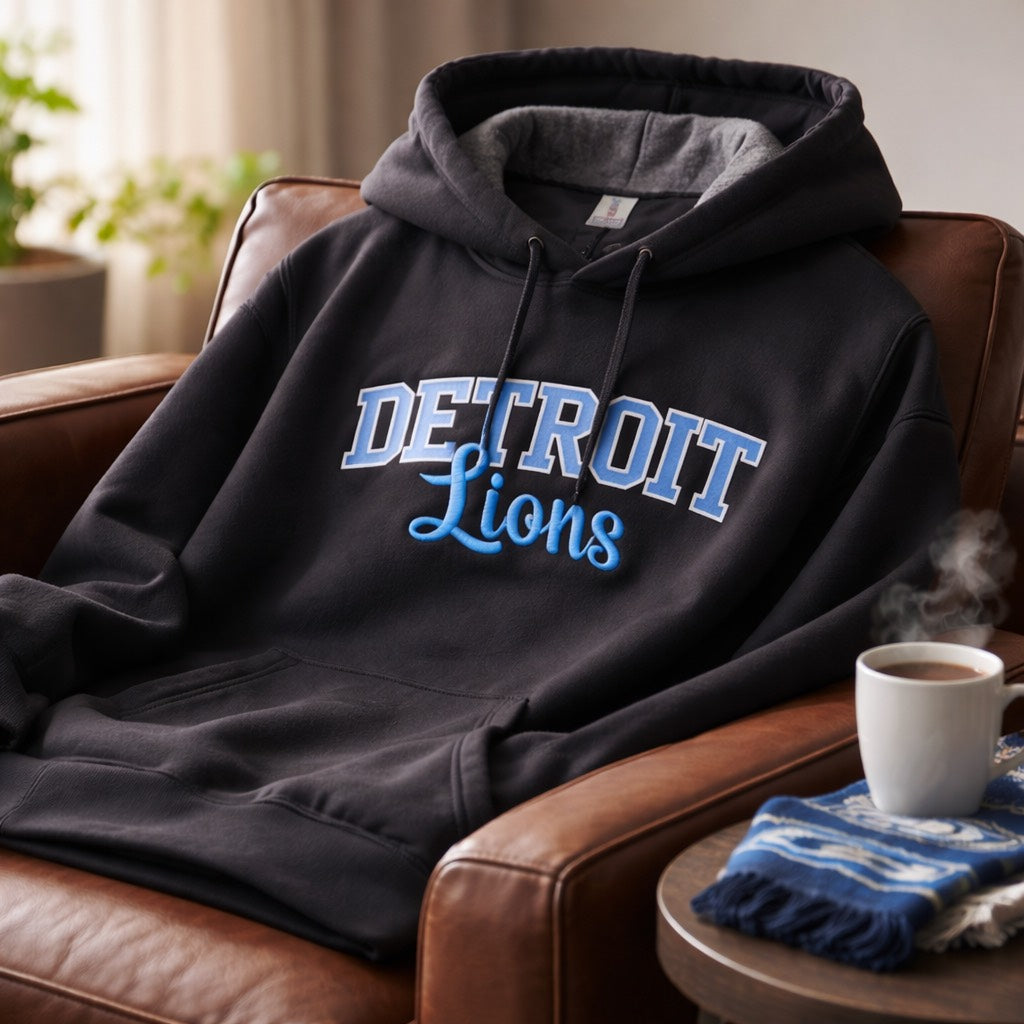 Detroit Lions -  Hoodie Adult Embroidery