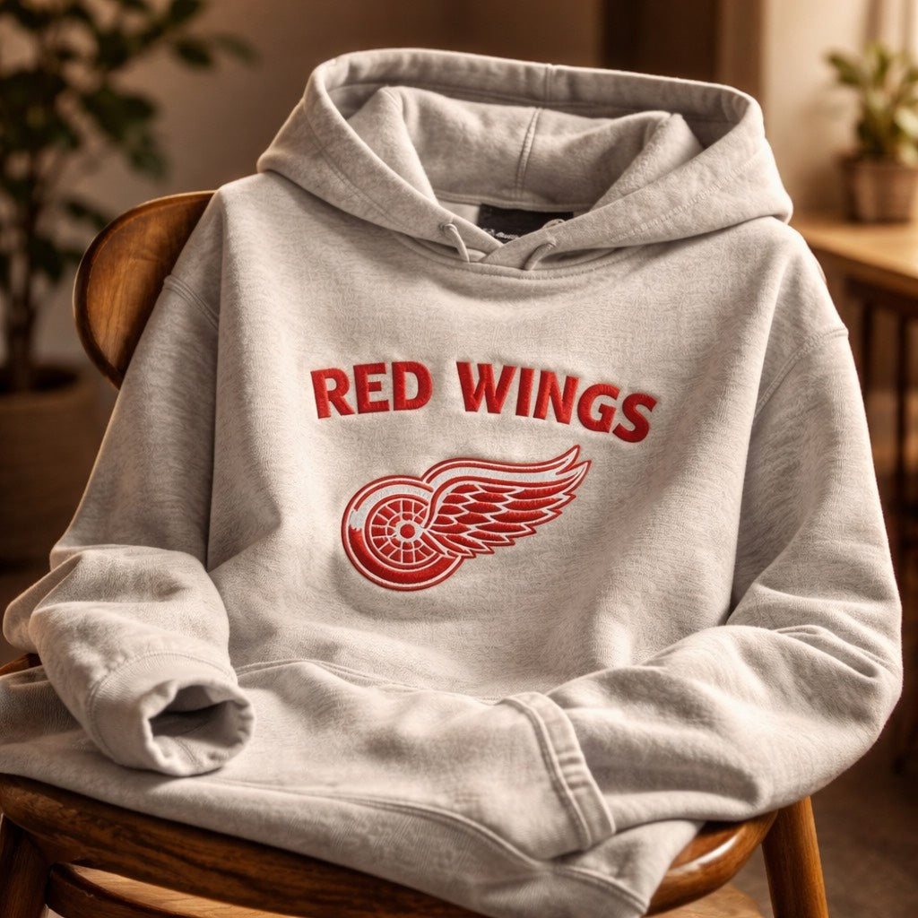 Detroit Red Wings -  Hoodie Adult Embroidery