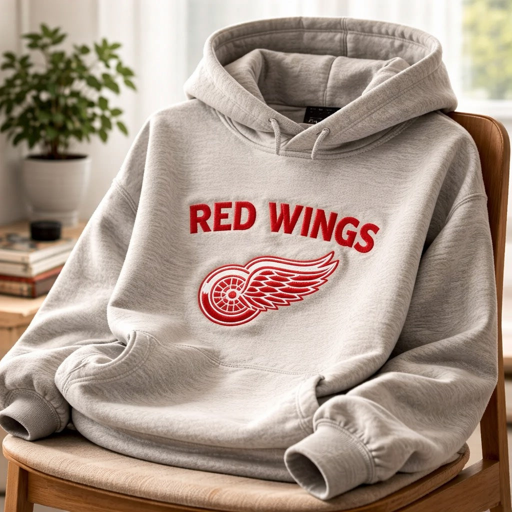 Detroit Red Wings -  Hoodie Adult Embroidery