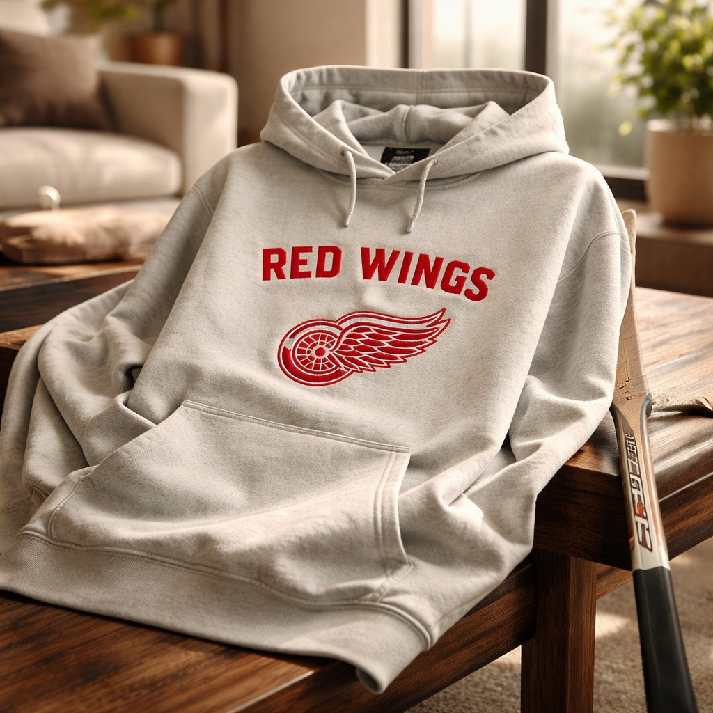 Detroit Red Wings -  Hoodie Adult Embroidery