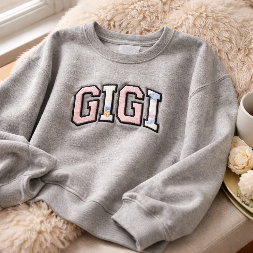 Gigi Keepsake Baby Clothes - Crewneck Adult Embroidery