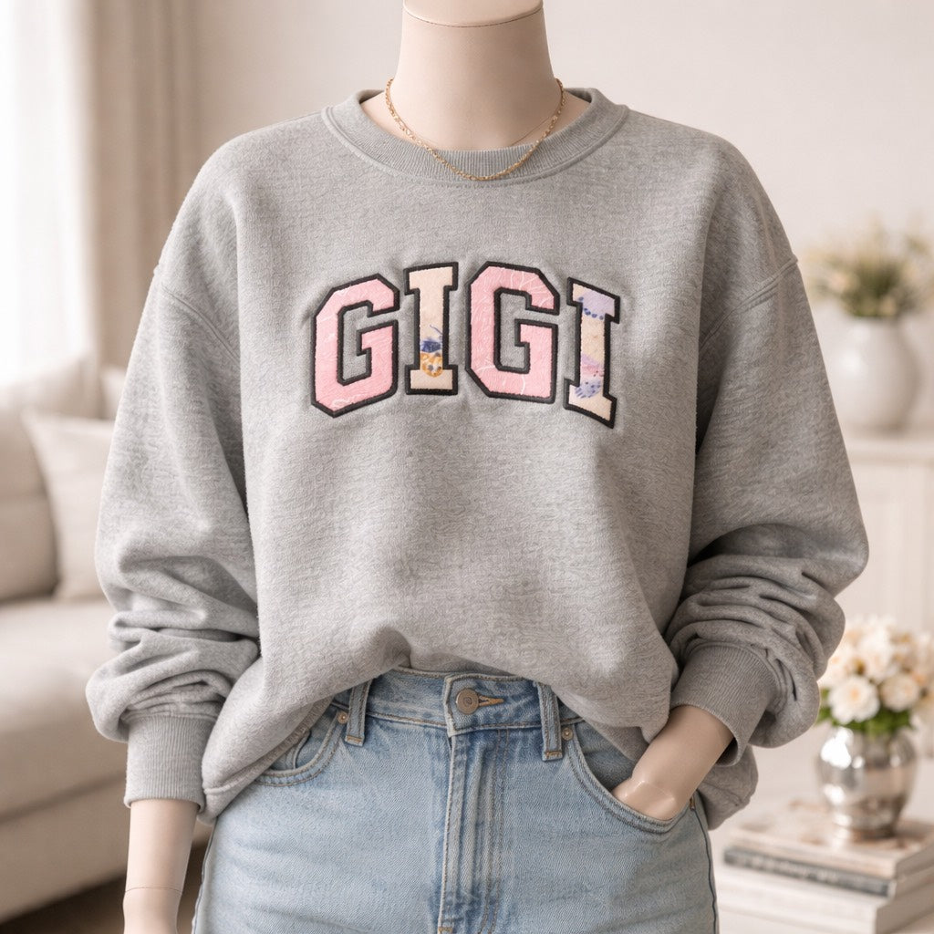 Gigi Keepsake Baby Clothes - Crewneck Adult Embroidery