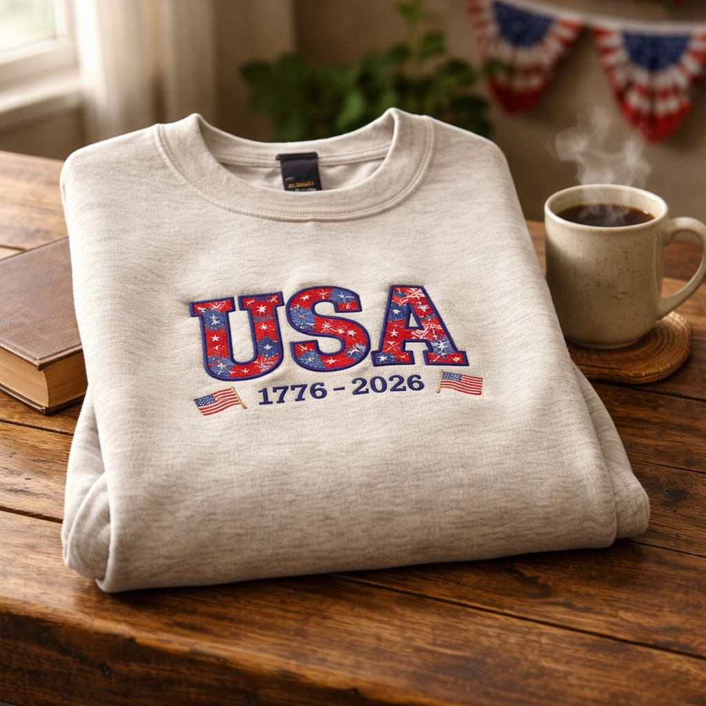 USA 250 Anniversary  - Crewneck Adult Embroidery