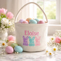 Easter Basket Girls Personalized - Children Embroidered Basket