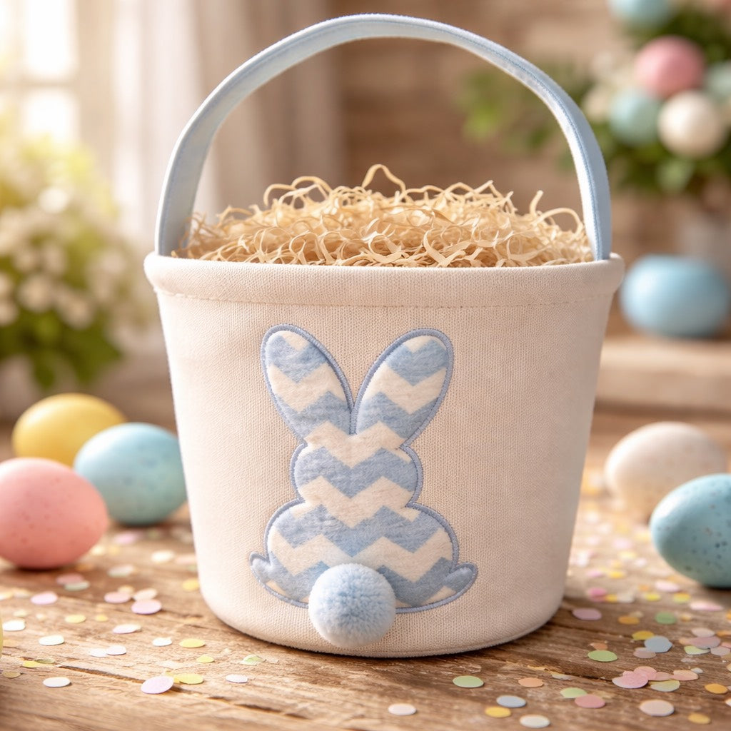 Easter Basket Boys Personalized - Children Embroidered Basket